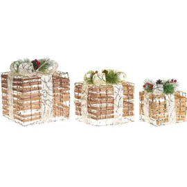 Beliani LED TISSO Weihnachtsgeschenke 20/25/30 cm Braun