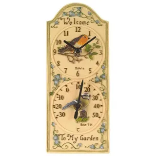 Smart Garden Wanduhr Birdberry Wanduhr mit Thermometer, Turm 28 x 12 cm, Gartenuhr
