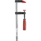 kwb Profi Schraub-Zwinge mit 2-Komponentengriff 50x250, Spann-Weite 250 mm, Spanntiefe 50 mm, Spannbacken aus Temperguss-Stahl, Schraubzwenge mit Hohlprofilschiene (Packung mit 3)