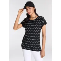KangaROOS Kurzarmshirt, mit Zick-Zack-Muster KangaROOS black- white