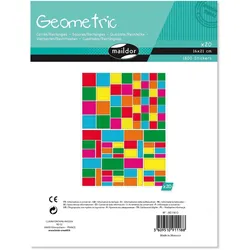 Maildor Geometrisch, 20 Stickerbogen 16x21cm, Quadrate/Rechtecke - Mehrfarbig AE118O