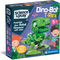 CLEMENTONI Science & Play Dino Bot T-Rex, pädagogisches und wissenschaftliches Bauset, Geschenk für Kinder ab 8 Jahren, STEM, Dinosaurier-Spielzeug-Roboter, hergestellt in Italien, Mehrfarbig