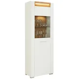 mömax Vitrine Leonardo 70 x 40 x 201 cm Weiß