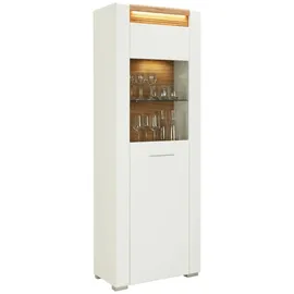 mömax Vitrine Leonardo 70 x 40 x 201 cm Weiß