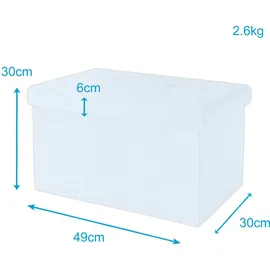 Intirilife Faltbare Sitzbank 49x30x30 cm in SCHNEE WEIß - 2 Jahre Gewährleistung - mind. 14 Tage Rückgaberecht - Weiß