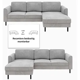 Home Affaire Eckcouch Cord 2-Sitzer Grau