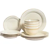 Beliani Chervil Tafelservice 12-tlg. hellbeige