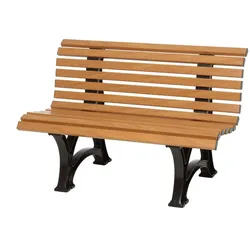 PROREGAL Gartenbank Jamaika | 2-Sitzer | Holzoptik | HxBxT 80x120x64cm | UV-beständiger Kunststoff | Parkbank Sitzbank Gartenbänke  Terrasse