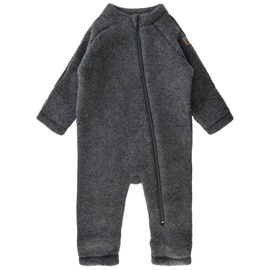 mikk-line - Wolloverall Baby Suit in melange anthracite, Gr.92,