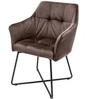 Riess-Ambiente Stuhl LOFT Samt taupe braun mit Armlehne