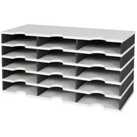 Styro Sortierablage Trio 15 Fächer H363xB723xT331mm Polystyrol grau/schwarz