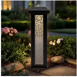 Spetebo LED Solar Gartenstecker im Sprudelsäule Design - 30 cm - Garten Deko Wegeleuchte warm weiß
