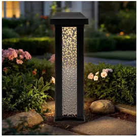 Spetebo LED Solar Gartenstecker im Sprudelsäule Design - 30 cm - Garten Deko Wegeleuchte warm weiß