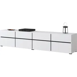 INOSIGN »Cross, moderne grifflose TV-Kommode,4 Klappen/4 Schubkästen«, Breite 225 cm, TV-Schrank mit viel Stauraum, TV-Board, weiß