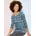 Classic Basics 3/4-Arm-Shirt CLASSIC BASICS 3/4-Arm-Shirt Damen 52 blau dunkelblau smaragd bedruckt 100 Baumwolle gemustert mehrfarbig Rundhals Shirts 3/4-Arm-Shirt