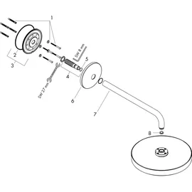 Hansgrohe Axor One Kopfbrause 280 1jet mit Brausearm (48491340)
