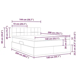 vidaXL Aufbewahrungsbett 140 x 200 cm Dunkelblau