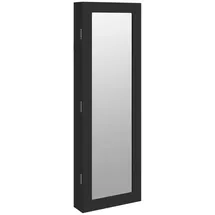 vidaXL Schmuckschrank mit Spiegel Wandmontage Schwarz 30x8,5x90 Cm vidaXL