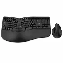 MOBILITY LAB Ergo C30W - Ergonomisches Kabellos-Set mit verstellbarer Neigung - AZERTY Layout - Repose-Poignets aus Memory-Schaum - Büro, Zuhause, Gaming - Dual Wireless USB & Bluetooth Verbindung