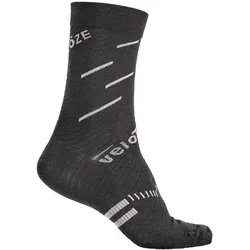 VELOTOZE Socken Merinowolle | schwarz / grau