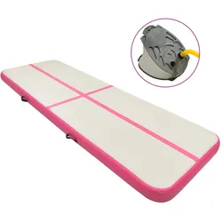 Aufblasbare Gymnastikmatte mit Pumpe 300x100x15 cm PVC Rosa