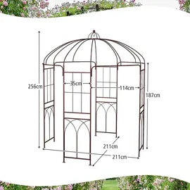 Costway Rosenbogen 211 x 211 x 256 cm Braun