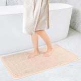 Sentidos Badematten Badteppich rutschfeste,weicher Badezimmerteppich Wasserabsorbierend maschinenwaschbar Badezimmer Matte für Dusche Küche (2 teilig Set (50 x 80 cm und 40 x 50 cm), Beige)