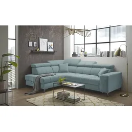 Sofa.de Ecksofa inklusive Sitztiefenverstellung Sydney ¦ blau ¦ Maße (cm): B: 282 H: 105 T: 198.0