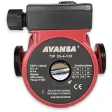 AVANSA 25-4/130 Umwälzpumpe 230V – Heizungspumpe DN25 6/4 Zoll Anschluss – 3-stufige Zirkulationspumpe 130mm für Heizungs-, Wasser- & Klimasysteme