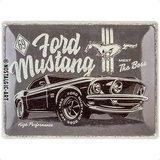 Nostalgic-Art Retro Blechschild, 30 x 40 cm, Ford Mustang – The Boss – Geschenk-Idee für Ford-Zubehör Fans, aus Metall, Vintage Design