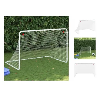 vidaXL Fußballtor Weiß 122x81x81 cm Stahl