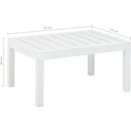vidaXL Gartentisch 78 x 55,5 x 38 cm Weiß