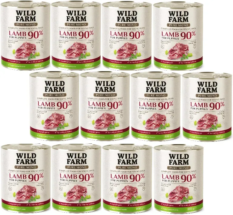 WILD FARM PURE MONO Lamb Puppy 12x800g Monoprotein-Hundefutter