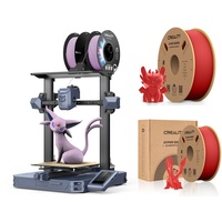 Creality 3D CR-10 SE 3D Drucker, Hotend mit 60W-Keramik-Heizung+2 Rollen PLA Filament(Rot)