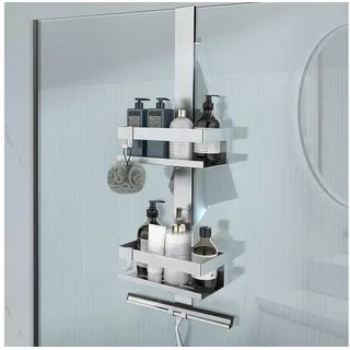 LuxusKollektion Badaccessoire-Set Duschablage Edelstahl SUS304 Hängend für Glastür ohne Bohren (Stil A