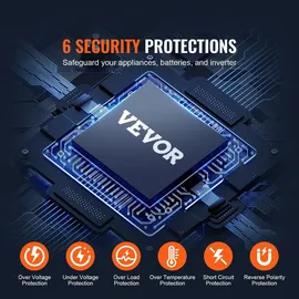 Vevor Wechselrichter mit reiner Sinuswelle 3000W DC12V AC 230 V Spannungswandler 2 AC-Steckdosen 2 USB-Anschlüssen 1 Typ-C-Anschluss LCD-Display und Fernbedienung für große Haushaltsgeräte