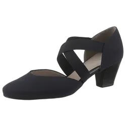 Spangenpumps ARA "TOULOUSE", Damen, Gr. 2,5, blau (dunkelblau), Textil, unifarben, elegant, Schuhe, Abendschuh, Festtagsschuh, Trichterabsatzmit elastischen Riemchen