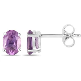 vira jewels Ohrstecker Vira Jewels Silber 925 rhodiniert Amethyst 2,4