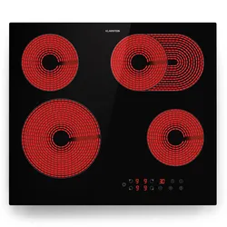 Klarstein Virtuosa 4 Kochfeld 60 cm 6500 W Dualzone Pluszone Timer Glaskeramik Schwarz