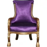 Casa Padrino Lounge Sessel 71 x 110 x 71 cm Lila/Gold