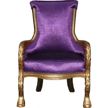 Casa Padrino Lounge Sessel 71 x 110 x 71 cm Lila/Gold