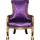Casa Padrino Lounge Sessel 71 x 110 x 71 cm Lila/Gold
