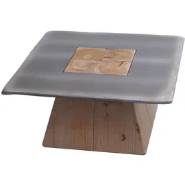 MCW Couchtisch MCW-L76, Wohnzimmertisch Beistelltisch, Industrial Massiv-Holz MVG, 60x60cm natur mit Metall-Optik