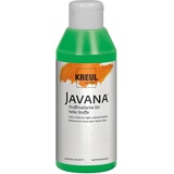 Kreul 91308 Javana Stoffmalfarbe für helle Stoffe, 250 ml Glas in brillantgrün, geschmeidige Farbe auf Wasserbasis mit cremigem Charakter, dringt fasertief ein, waschecht nach Fixierung