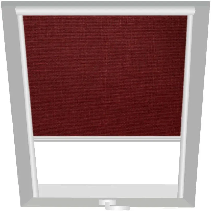 Wellker Verdunkelungsrollo Bordeaux-Rot 1614, 74x118 cm (7/11), Aluminiumschiene,Manuell,R35,Roto