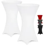 DETEX Stehtischhusse 2er-Set Weiß Ø60cm