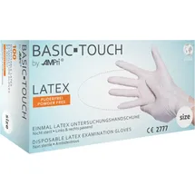 AMPri Handelsgesellschaft mbH Ampri BASIC-TOUCH Latexhandschuhe puderfrei, weiß | Box 100 Stück/Box