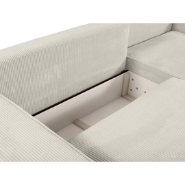 vente-unique Ecksofa mit Schlaffunktion Kord Beige