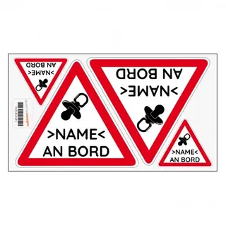 Autoaufkleber Baby an Bord 120 x 120 mm (4 Stück 2x 120 mm 2x 45 mm)