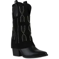 VAN HILL Cowboystiefel in Schwarz